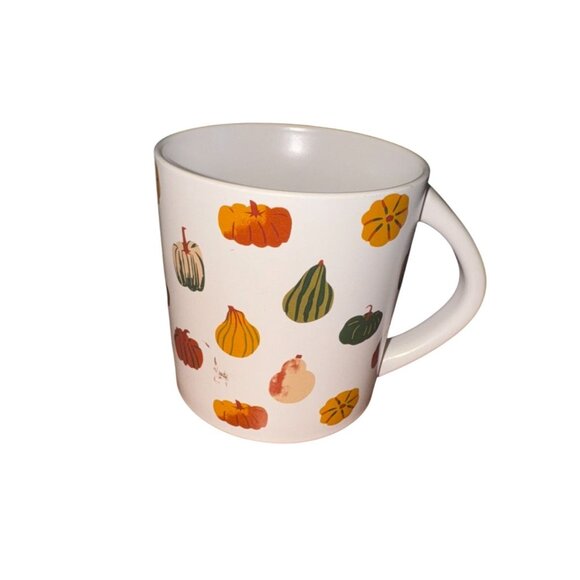 Fall Pumpkin Patterned Stoneware Mug By Spritz 4" Tall Dishwasher & Microwave Sa - Picture 1 of 4